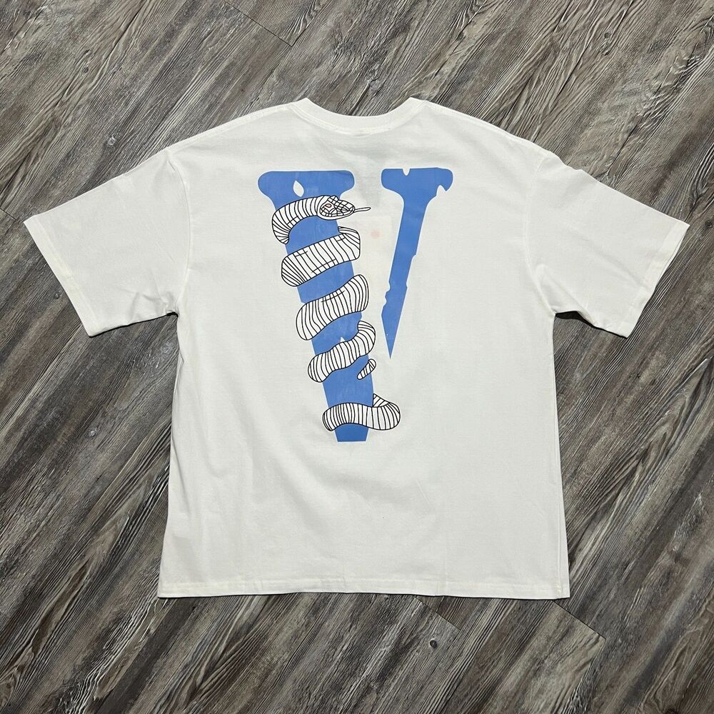 VLONE Blue V Snake Tee White XL NWT Made in USA